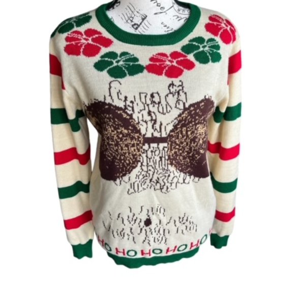 Hawaiian Christmas Sweater "You No Shave?" - Picture 4 of 4